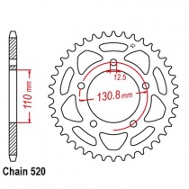 Звезда задняя JT JTR75.42