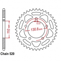 Звезда задняя JT JTR75.43
