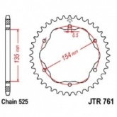 Звезда задняя JT JTR761.39