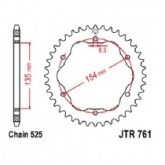 Звезда задняя JT JTR761.41