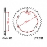Звезда задняя JT JTR761.41