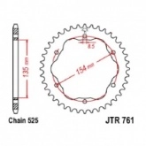 Звезда задняя JT JTR761.43