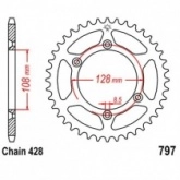 Звезда задняя JT JTR797.40