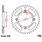 Звезда задняя JT JTR798.49