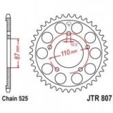 Звезда задняя JT JTR807.45 Black