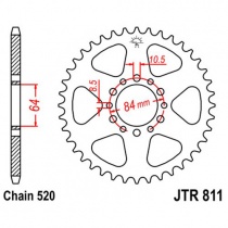 Звезда задняя JT JTR811.45