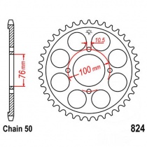 Звезда задняя JT JTR824.40