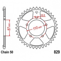 Звезда задняя JT JTR829.46