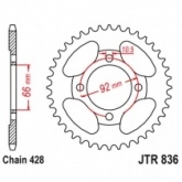 Звезда задняя JT JTR836.39