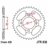 Звезда задняя JT JTR836.39