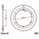 Звезда задняя JT JTR841.42