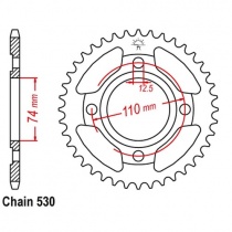 Звезда задняя JT JTR854.41