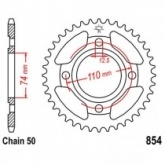 Звезда задняя JT JTR854.43