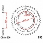 Звезда задняя JT JTR855.47