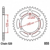 Звезда задняя JT JTR855.47