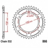 Звезда задняя JT JTR866.43