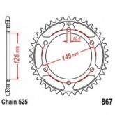Звезда задняя JT JTR867.44