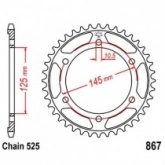 Звезда задняя JT JTR867.44
