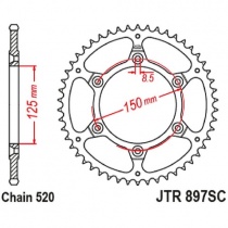 Звезда задняя JT JTR897.45SC