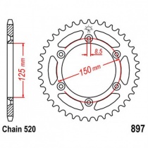 Звезда задняя JT JTR897.50