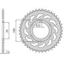 Звезда задняя Sunstar 1-2221-48