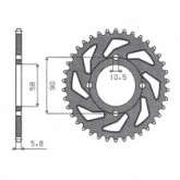 Звезда задняя Sunstar 1-3079-45
