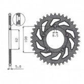 Звезда задняя Sunstar 1-3100-39