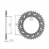 Звезда задняя Sunstar 1-3517-44