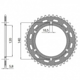 Звезда задняя Sunstar 1-3529-42