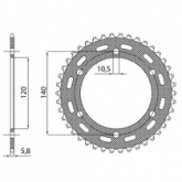 Звезда задняя Sunstar 1-3529-42