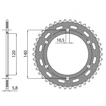 Звезда задняя Sunstar 1-3529-42