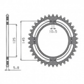 Звезда задняя Sunstar 1-3538-41