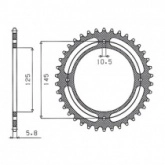 Звезда задняя Sunstar 1-3538-41
