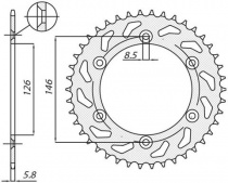 Звезда задняя Sunstar 1-3577-48