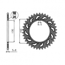 Звезда задняя Sunstar 1-3592-50