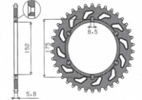 Звезда задняя Sunstar 1-3685-43