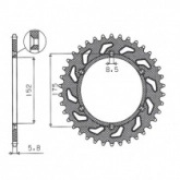Звезда задняя Sunstar 1-3685-48
