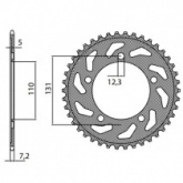 Звезда задняя Sunstar 1-4467-45