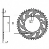 Звезда задняя Sunstar 1-4467-45