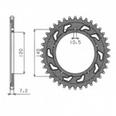 Звезда задняя Sunstar 1-4499-44