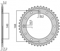 Звезда задняя Sunstar 1-4656-47