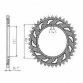 Звезда задняя Sunstar 1-5526-45