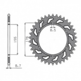 Звезда задняя Sunstar 1-5698-42