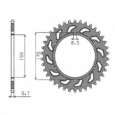 Звезда задняя Sunstar 1-5698-42