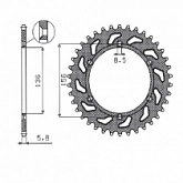 Звезда задняя Sunstar 5-3631-50 Black