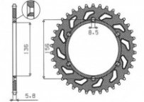 Звезда задняя Sunstar 5-3631-51 Black