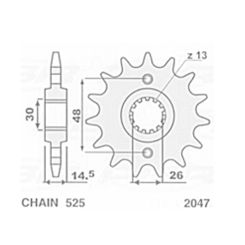 Зірка передня CHT 2047.15K