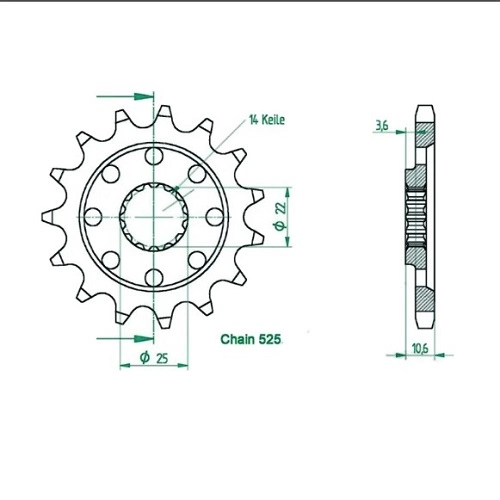 Зірка передня Esjot 50-29052.15S