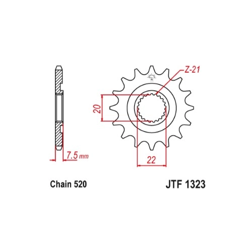 Зірка передня JT JTF1323.13