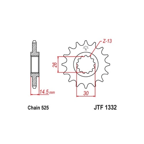 Зірка передня JT JTF1332.16RB
